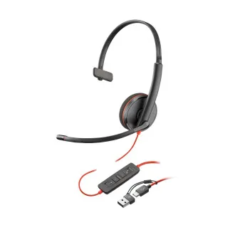 Poly Blackwire 3220 fejhallgató, USB-C/A adapter, sztereó (ömlesztve) Poly Blackwire 3220 fejhallgató, USB-C/A adapter, sztereó (ömlesztve)