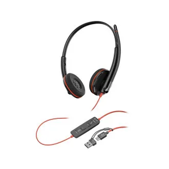 Poly Blackwire 3220 fejhallgató, USB-C/A adapter, sztereó (ömlesztve) Poly Blackwire 3220 fejhallgató, USB-C/A adapter, sztereó (ömlesztve)