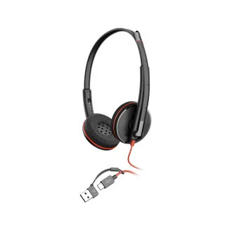 Poly Blackwire 3220 fejhallgató, USB-C/A adapter, sztereó (ömlesztve) Poly Blackwire 3220 fejhallgató, USB-C/A adapter, sztereó (ömlesztve)