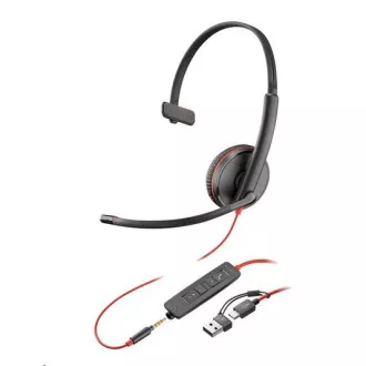 Poly Blackwire 3215 fejhallgató, 3,5 mm-es jack USB-C/A adapter, mono (ömlesztve) Poly Blackwire 3215 fejhallgató, 3,5 mm-es jack USB-C/A adapter, mono (ömlesztve)