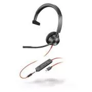 Poly Blackwire 3315 MS Teams fejhallgató, 3,5 mm-es jack   USB-C/A adapter, mono