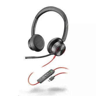Poly Blackwire 8225 fejhallgató, USB-C/A adapter, sztereó