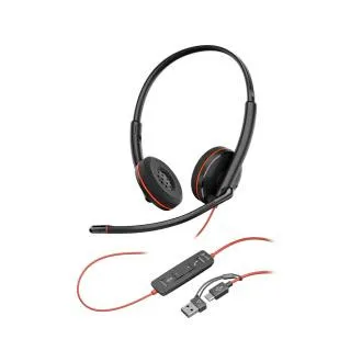 Poly Blackwire 3220 fejhallgató, USB-C/A adapter, sztereó Poly Blackwire 3220 fejhallgató, USB-C/A adapter, sztereó