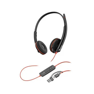 Poly Blackwire 3220 fejhallgató, USB-C/A adapter, sztereó Poly Blackwire 3220 fejhallgató, USB-C/A adapter, sztereó