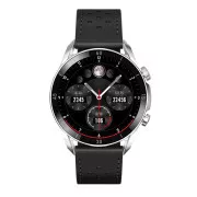 Garett Smartwatch V10 ezüst-fekete bőr