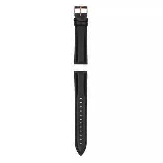 Garett univerzális szíj 20 mm, fekete, arany kapoccsal, eco-bőr, fekete színű