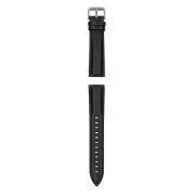 Garett univerzális szíj 20 mm, fekete, ezüst kapoccsal, bőr