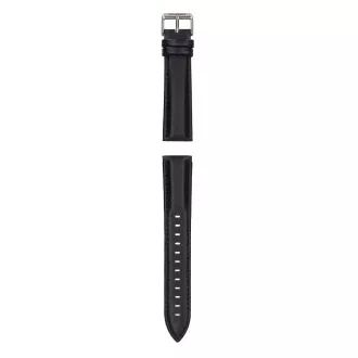Garett univerzális szíj 20 mm, fekete, ezüst kapoccsal, bőr