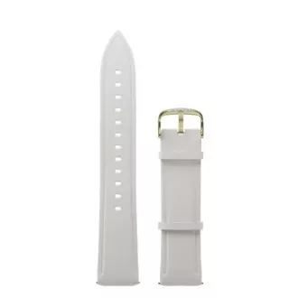 Garett univerzális szíj 20 mm, fehér, arany kapoccsal, bőr
