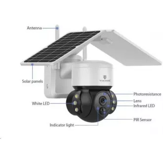 Viking napelemes kültéri HD kamera HDs02 4G, fehér Viking napelemes kültéri HD kamera HDs02 4G, fehér