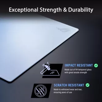 ASUS egérpad ROG Moonstone ACE (méret L / fehér), üveg