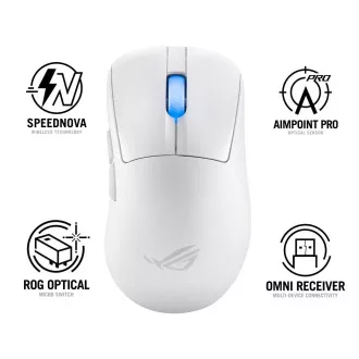 ASUS egér ROG Keris II Ace, vezeték nélküli játék egér, fehér