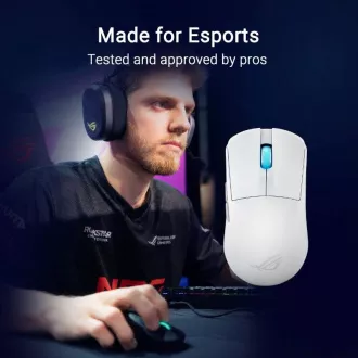 ASUS Gaming egér ROG Harpe Ace Mini, vezeték nélküli BT, RF 2.4GHz, fehér
