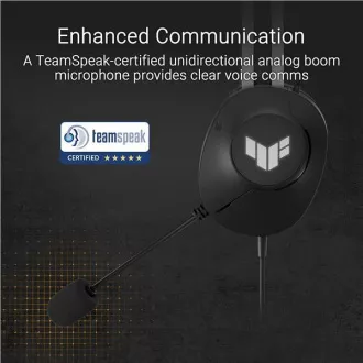 ASUS Headset TUF Gaming H1 GEN II, Vezetékes játék headset, Fekete