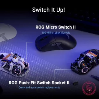 ASUS egér ROG Keris II Origin, vezeték nélküli játék egér, fekete