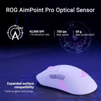 ASUS egér ROG Keris II Origin, vezeték nélküli játék egér, fehér