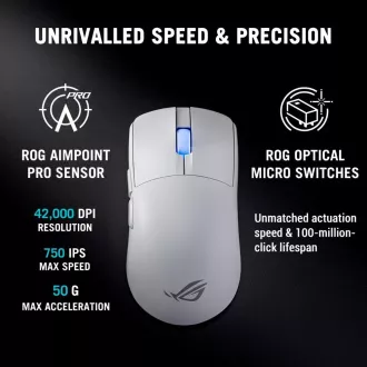ASUS Gaming egér ROG Harpe II Ace, vezeték nélküli, fehér