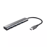 TRUST Halyx alumínium USB-C 4 portos USB-A 3.2 Gen1 hubhoz