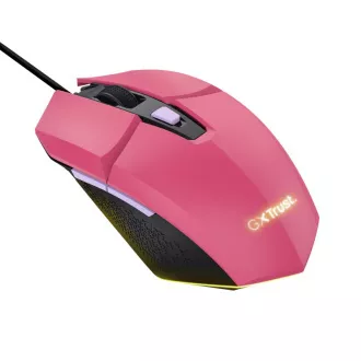 TRUST egér GXT 109P FELOX Gaming egér, optikai, USB, rózsaszín, rózsaszín