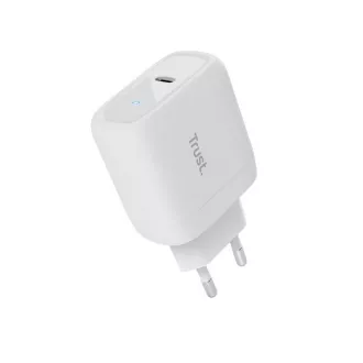 TRUST Charger 45W Maxo, USB-C, fali töltő, 2m USB-C kábel, fehér