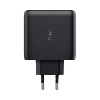 TRUST MAXO 65W-os töltő, 2x USB-C, fekete