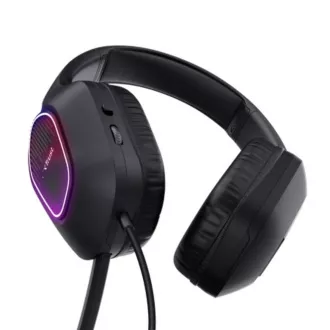 TRUST Gaming Headset GXT 416 ZIROX, LED, USB, 3,5 mm-es jack, fekete