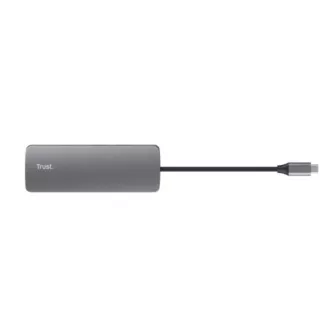 TRUST dokkolóállomás DALYX USB-C, 8in1, HDMI, RJ45, 2xUSB-C, 2xUSB-A, microSD/SD kártya, szürke színben