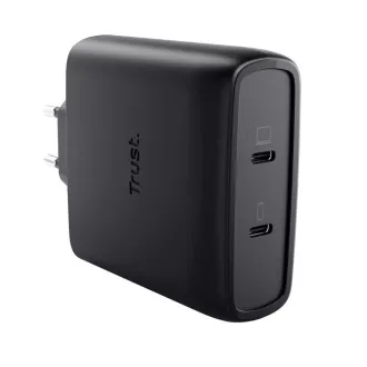 TRUST GaN MAXO 100W 2 portos USB-C töltő, fekete