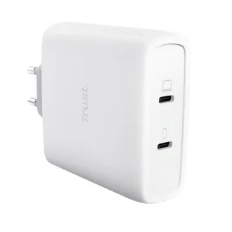 TRUST GaN MAXO 100W 2 portos USB-C töltő, fehér