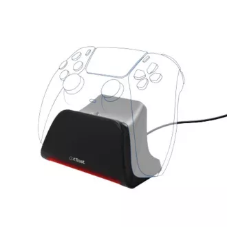 TRUST töltőállomás GXT 255, PS5 vezérlőkhöz, fekete színű