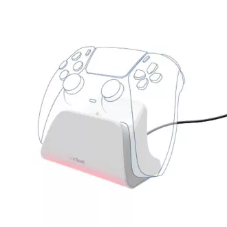 TRUST töltőállomás GXT 255W, PS5 vezérlőkhöz, fehér színben
