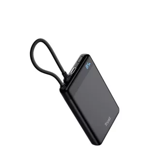 TRUST Powerbank Fiera, 10000 mAh, kábellel, 2x USB-C, fekete