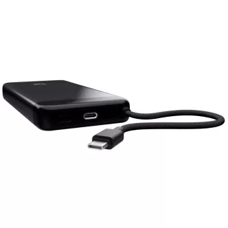 TRUST Powerbank Fiera, 20000 mAh, kábellel, 2x USB-C, fekete