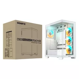 GIGABYTE ház GB-C500PI ST, Mid tower, 1xUSB-C 3.2, 2xUSB 3.0, 4x 120mm ARGB ventilátor, fehér