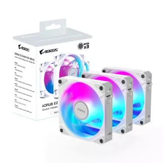 GIGABYTE ventilátor AORUS EZ CHAIN FAN ICE 3-PACK, 3x120mm, fehér