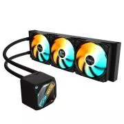 GIGABYTE vízhűtő GAMING 360, 3x120mm, ARGB, LGA1851, AM5, fekete