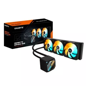GIGABYTE vízhűtő GAMING 360, 3x120mm, ARGB, LGA1851, AM5, fekete