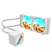 GIGABYTE vízhűtő GAMING 240 ICE, 2x120mm, ARGB, LGA1851, AM5, fehér