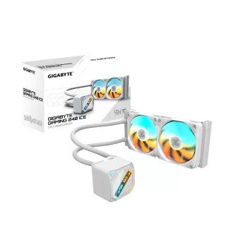 GIGABYTE vízhűtő GAMING 240 ICE, 2x120mm, ARGB, LGA1851, AM5, fehér