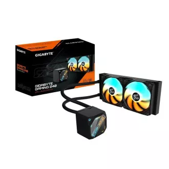 GIGABYTE vízhűtő GAMING 240, 2x120mm, ARGB, LGA1851, AM5, fekete