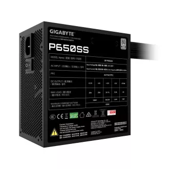 GIGABYTE P650SS, 650W, 80  Silver, 120mm, ATX 3.0, fekete