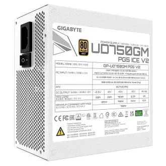 GIGABYTE tápegység UD750GM PG5 ICE 750W, 120mm, Fully Modular, 80 Plus Gold, ATX 3.1