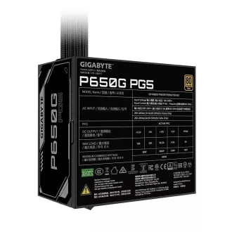 GIGABYTE tápegység P650G PG5, 650W, 120mm, 80 Plus Gold, ATX 3.1
