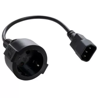 C-TECH hálózati adapter kábel C14 (M) -> schuko (F), 15 cm