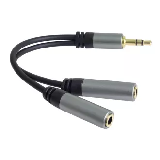 PremiumCord HQ 3, 5mm jack hím - 2x jack nőstény 15cm