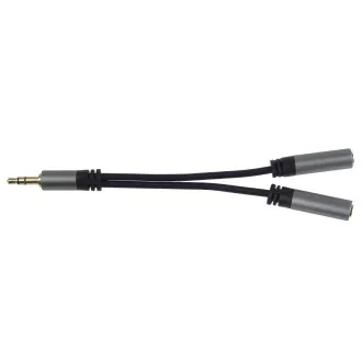 PremiumCord HQ 3, 5mm jack hím - 2x jack nőstény 15cm