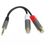 PremiumCord kábel HQ Jack 3.5mm Male - 2x CINCH Female 15cm