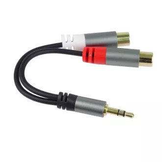 PremiumCord kábel HQ Jack 3.5mm Male - 2x CINCH Female 15cm
