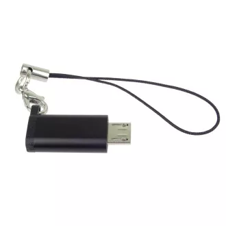 PremiumCord adapter USB-C csatlakozó - USB 2.0 Micro-B/male, fekete, akasztós hurokkal