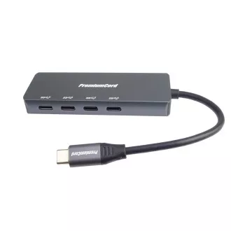 PREMIUMCORD Hub USB-C és 4x USB 3.2 Type-C, 5G SuperSpeed, alumínium